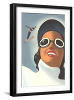 Giant Woman, Small Ski Jumper-null-Framed Art Print