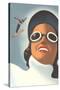 Giant Woman, Small Ski Jumper-null-Stretched Canvas