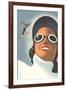 Giant Woman, Small Ski Jumper-null-Framed Art Print