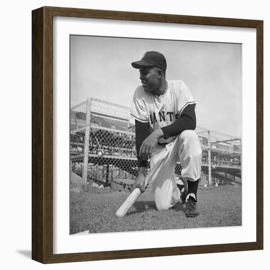 Giants Baseball Player Willy Mayes Playing Pepper at Phoenix Training Camp-Loomis Dean-Framed Premium Photographic Print