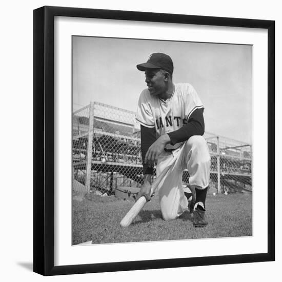 Giants Baseball Player Willy Mayes Playing Pepper at Phoenix Training Camp-Loomis Dean-Framed Premium Photographic Print