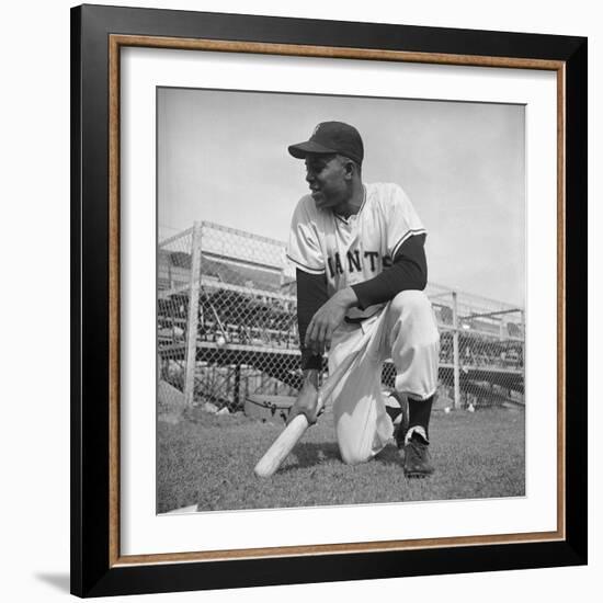 Giants Baseball Player Willy Mayes Playing Pepper at Phoenix Training Camp-Loomis Dean-Framed Premium Photographic Print