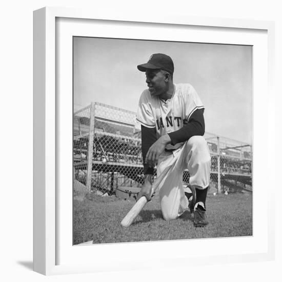 Giants Baseball Player Willy Mayes Playing Pepper at Phoenix Training Camp-Loomis Dean-Framed Premium Photographic Print