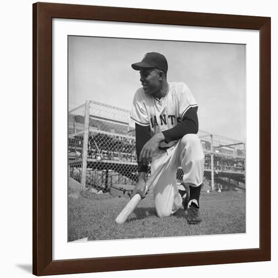 Giants Baseball Player Willy Mayes Playing Pepper at Phoenix Training Camp-Loomis Dean-Framed Premium Photographic Print