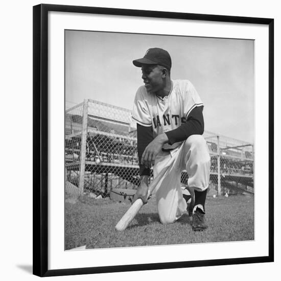 Giants Baseball Player Willy Mayes Playing Pepper at Phoenix Training Camp-Loomis Dean-Framed Premium Photographic Print