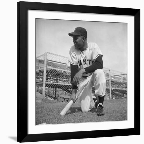 Giants Baseball Player Willy Mayes Playing Pepper at Phoenix Training Camp-Loomis Dean-Framed Premium Photographic Print