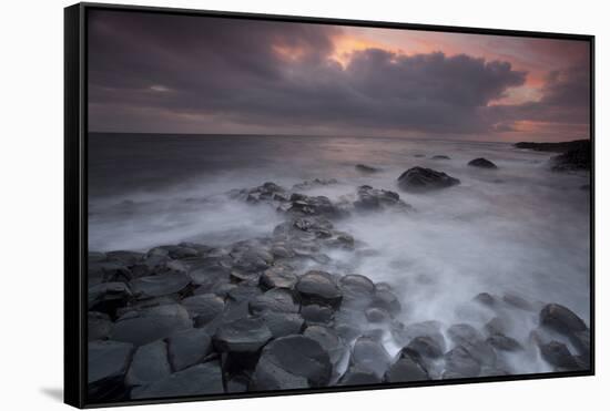 Giants Causeway at Dusk, County Antrim, Northern Ireland, UK, June 2010. Looking Out to Sea-Peter Cairns-Framed Stretched Canvas