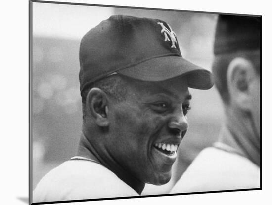 Giants Player, Willie Mays, Joking with Fellow Players During Warm-Up-null-Mounted Premium Photographic Print