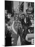 Giants Player Willie Mays Riding in Parade Prior to Opening Game-Leonard Mccombe-Mounted Premium Photographic Print