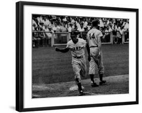 Giants Player, Willie Mays, Running Bases During Game with Dodgers-null-Framed Premium Photographic Print