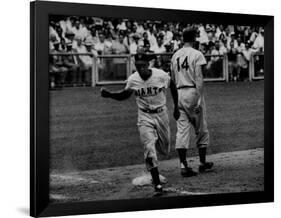 Giants Player, Willie Mays, Running Bases During Game with Dodgers-null-Framed Premium Photographic Print