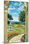 Giardino con fontana-Giovanbattista Mannarini-Mounted Art Print