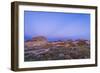 Gibbous Moon and Crepuscular Rays over Dinosaur Provincial Park, Canada-null-Framed Photographic Print
