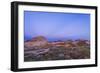 Gibbous Moon and Crepuscular Rays over Dinosaur Provincial Park, Canada-null-Framed Photographic Print