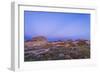 Gibbous Moon and Crepuscular Rays over Dinosaur Provincial Park, Canada-null-Framed Photographic Print