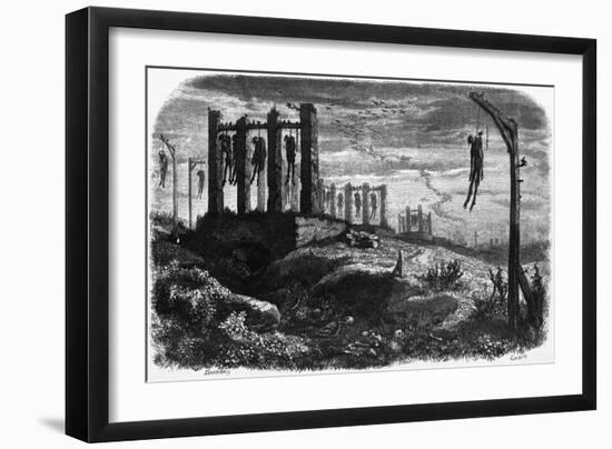 Gibet de Montfaucon - Notre-Dame de Paris, édition Perrotin, 1844, page 482-Charles Daubigny-Framed Giclee Print