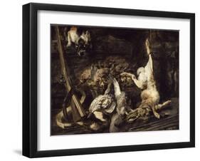 Gibier et attirail de chasse découverts par un chat-Jan Fyt-Framed Giclee Print