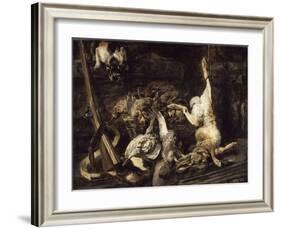 Gibier et attirail de chasse découverts par un chat-Jan Fyt-Framed Giclee Print