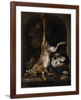 Gibier et ustensiles de chasse disposés sur le rebord d'une fenêtre-Jan Baptist Weenix-Framed Giclee Print