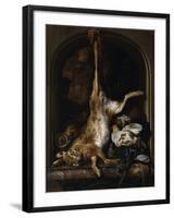 Gibier et ustensiles de chasse disposés sur le rebord d'une fenêtre-Jan Baptist Weenix-Framed Giclee Print