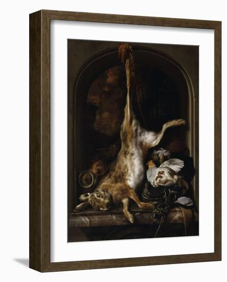 Gibier et ustensiles de chasse disposés sur le rebord d'une fenêtre-Jan Baptist Weenix-Framed Giclee Print