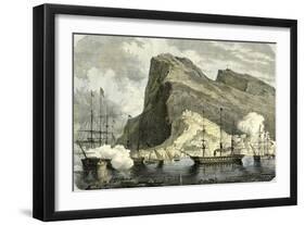 Gibraltar 1864 Arrival of the S.M. Maximilien Gibraltar-null-Framed Giclee Print