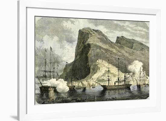 Gibraltar 1864 Arrival of the S.M. Maximilien Gibraltar-null-Framed Giclee Print