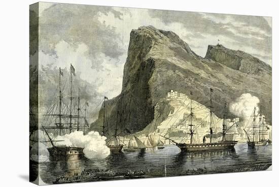 Gibraltar 1864 Arrival of the S.M. Maximilien Gibraltar-null-Stretched Canvas
