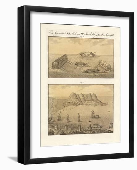 Gibraltar and the Swimming Batteries-null-Framed Giclee Print