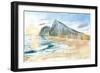 Gibraltar Beach with Rock and English Seascape Vibes-M. Bleichner-Framed Art Print