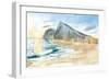 Gibraltar Beach with Rock and English Seascape Vibes-M. Bleichner-Framed Art Print