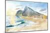 Gibraltar Beach with Rock and English Seascape Vibes-M. Bleichner-Mounted Art Print