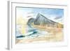 Gibraltar Beach with Rock and English Seascape Vibes-M. Bleichner-Framed Art Print