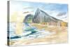 Gibraltar Beach with Rock and English Seascape Vibes-M. Bleichner-Stretched Canvas