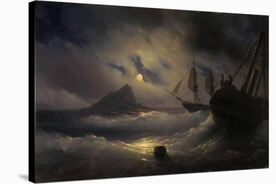 Gibraltar by Night, 1844-Ivan Konstantinovich Aivazovsky-Stretched Canvas