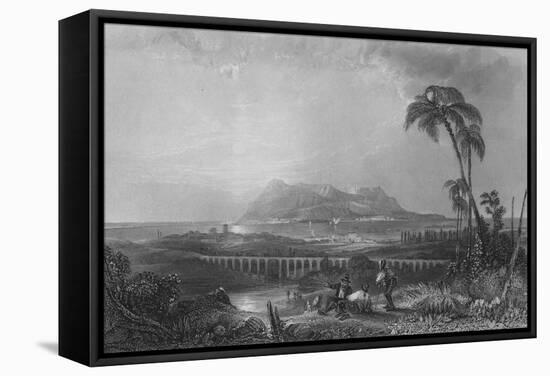 Gibraltar, From Algeziras, 1840-Joseph Clayton Bentley-Framed Stretched Canvas