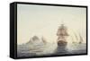 Gibraltar: H.M.S. "Sirius" Sailing Off-John Thomas Serres-Framed Stretched Canvas