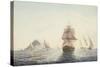 Gibraltar: H.M.S. "Sirius" Sailing Off-John Thomas Serres-Stretched Canvas