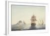 Gibraltar: H.M.S. "Sirius" Sailing Off-John Thomas Serres-Framed Giclee Print