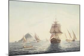 Gibraltar: H.M.S. "Sirius" Sailing Off-John Thomas Serres-Mounted Giclee Print