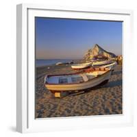 Gibraltar Viewed Along Beach, La Linea, Andalucia, Spain, Mediterranean, Europe-Stuart Black-Framed Photographic Print