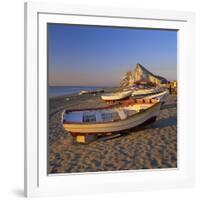 Gibraltar Viewed Along Beach, La Linea, Andalucia, Spain, Mediterranean, Europe-Stuart Black-Framed Photographic Print