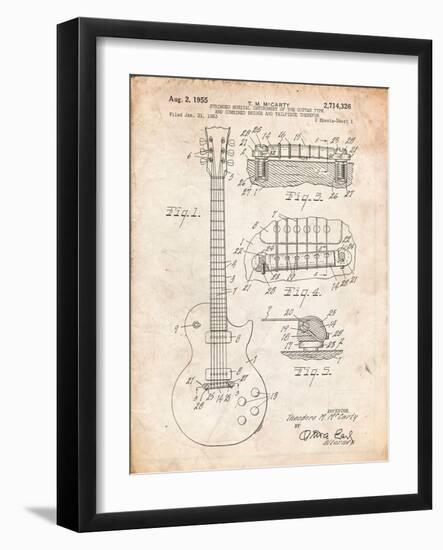 Gibson Les Paul Guitar Patent-Cole Borders-Framed Art Print