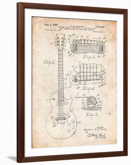 Gibson Les Paul Guitar Patent-Cole Borders-Framed Art Print