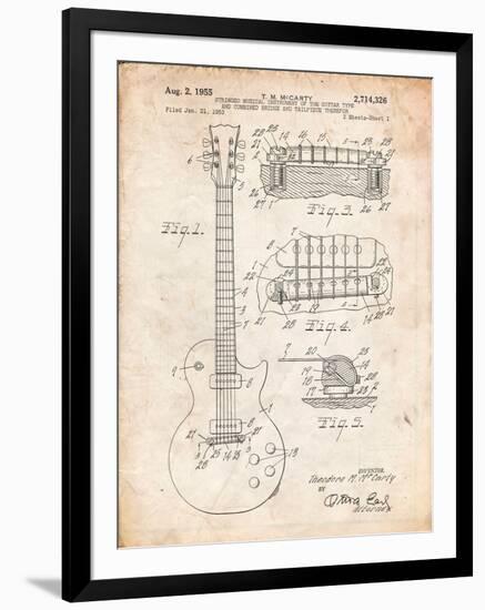 Gibson Les Paul Guitar Patent-Cole Borders-Framed Art Print