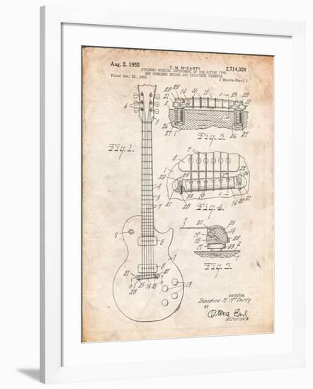 Gibson Les Paul Guitar Patent-Cole Borders-Framed Art Print