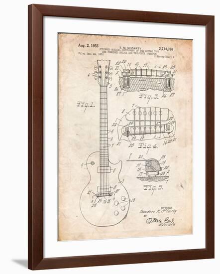 Gibson Les Paul Guitar Patent-Cole Borders-Framed Art Print