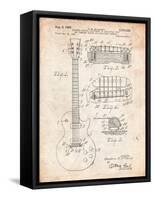 Gibson Les Paul Guitar Patent-Cole Borders-Framed Stretched Canvas