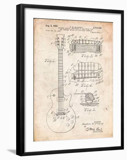 Gibson Les Paul Guitar Patent-Cole Borders-Framed Art Print