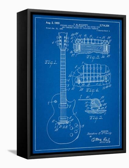 Gibson Les Paul Guitar Patent-Cole Borders-Framed Stretched Canvas